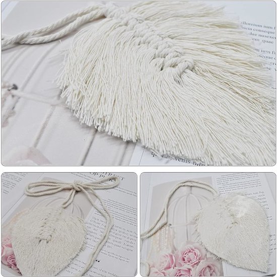 Curtain hooks - 2 sets of hand-woven curtains - curtain cords and curtain leaves