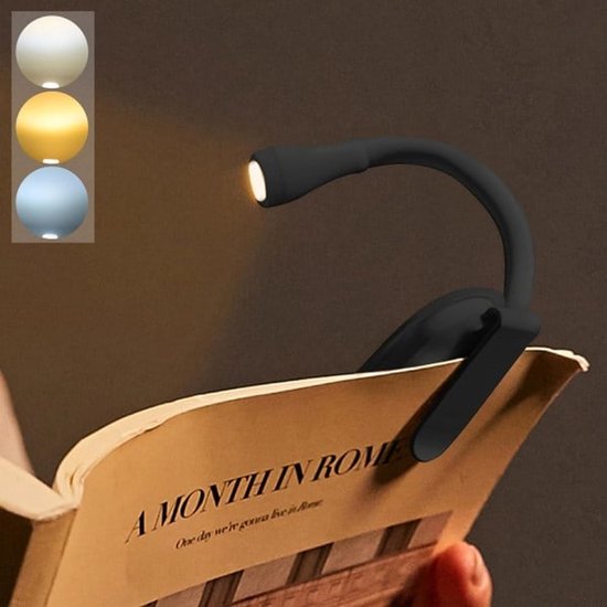 Book Lamp - Rechargeable Reading Lamp with Clip - Adjustable Brightness Book Lamp - Rechargeable Reading Lamp with Clip - Adjustable Brightness