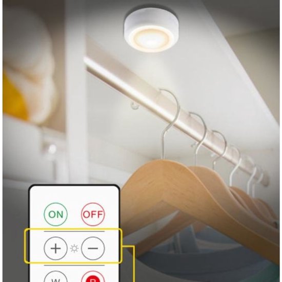 LED spotlight set - 6 stylish lights with dimming function and 2 practical remote controls - Night lights with colour change - Lights with remote controls - Suitable for kitchens