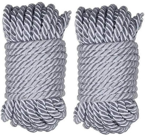 Soft and Silky Strong Braided Twisted Rope - 32 Feet 8mm (1/3") Diameter - 10 Meters Strong Multi-Purpose Hemp Rope, Shiny Rope