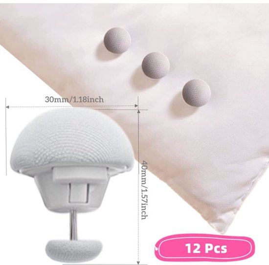 Duvet cover clips - 12 pieces - Duvet cover holders - Non-slip duvet cover clips - Suitable for blankets