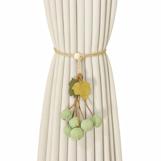 Curtain Ties - Hanging Ball Ties - Ball Tie Cords - Simple Hooks - Creative Curtain Buckle Decorations - Complete Set - 2 Pieces