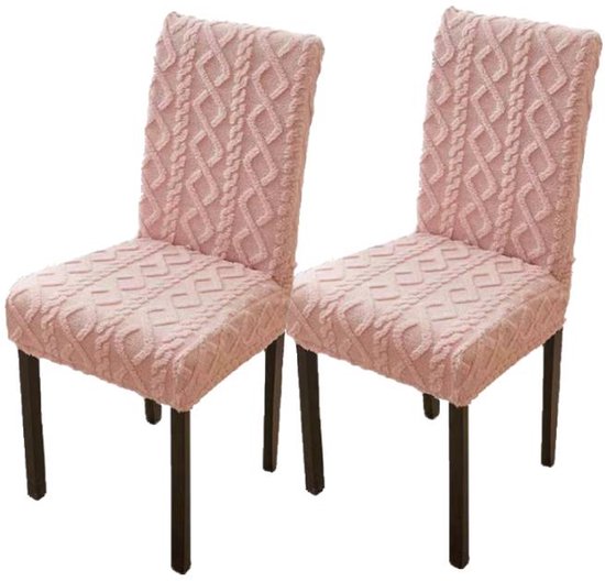 Chair Covers - Pack of 2 - Chair Covers for Home Use - Universal Model - Full Coverage Including Backrest - Stool Covers - Chair Cushions - Non-Slip and Thickened - Pink Chair Covers - Pack of 2 - Chair Covers for Home Use - Universal Model - Full Coverage Including Backrest - Stool Covers - Chair Cushions - Non-Slip and Thickened - Pink