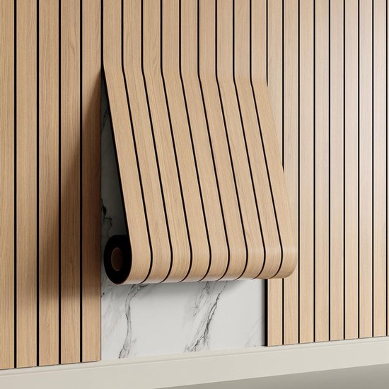 Self-adhesive 3D Wall Panel - Brown Oak Look - PVC Plank 300x40 cm for Wall & Ceiling - Soundproof Self-adhesive 3D Wall Panel - Brown Oak Look - PVC Plank 300x40 cm for Wall & Ceiling - Soundproof