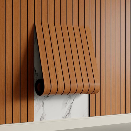 Self-adhesive 3D Wall Panel - Walnut Look - PVC Plank 300x40 cm for Wall & Ceiling - Soundproof Self-adhesive 3D Wall Panel - Walnut Look - PVC Plank 300x40 cm for Wall & Ceiling - Soundproof