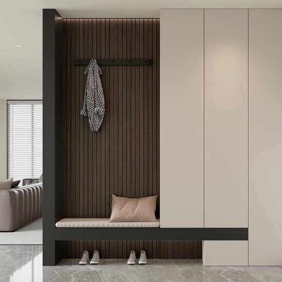 Self-adhesive 3D Wall Panel - Smoked Wood Look - PVC Plank 300x40 cm for Wall & Ceiling - Soundproof