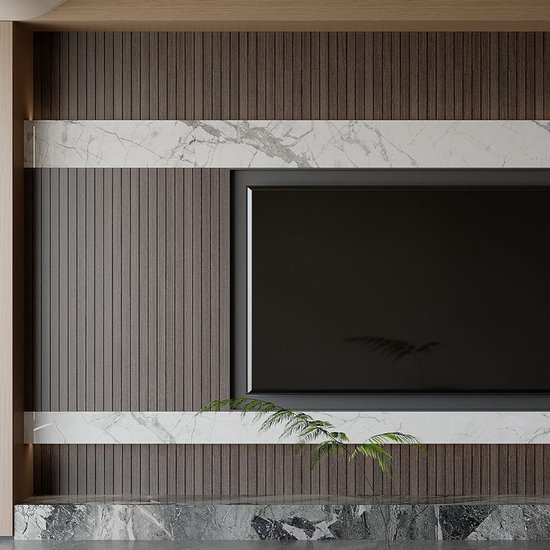 Self-adhesive 3D Wall Panel - Smoked Wood Look - PVC Plank 300x40 cm for Wall & Ceiling - Soundproof
