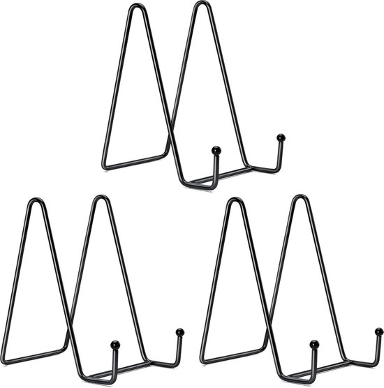 6 Inch Black Metal Display Stands - 3-Pack for Photos 6 Inch Black Metal Display Stands - 3-Pack for Photos