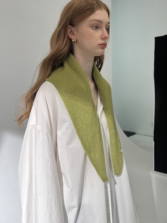 Triangular Knitted Scarf - Soft Acrylic Fabric - As a Scarf