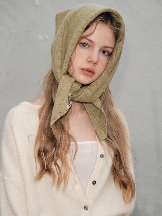 Triangular Knitted Scarf - Soft Acrylic Fabric - As a Scarf