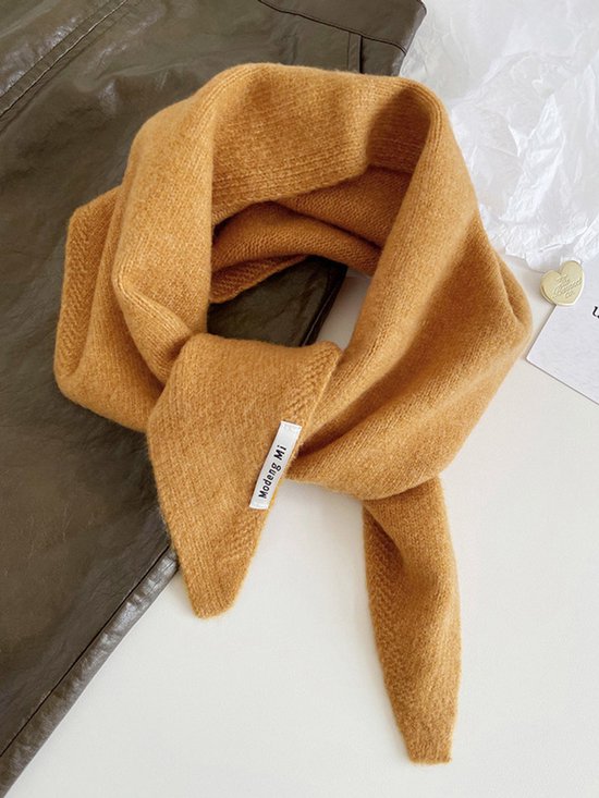 Triangular Knitted Scarf - Soft Acrylic Fabric - As a Scarf