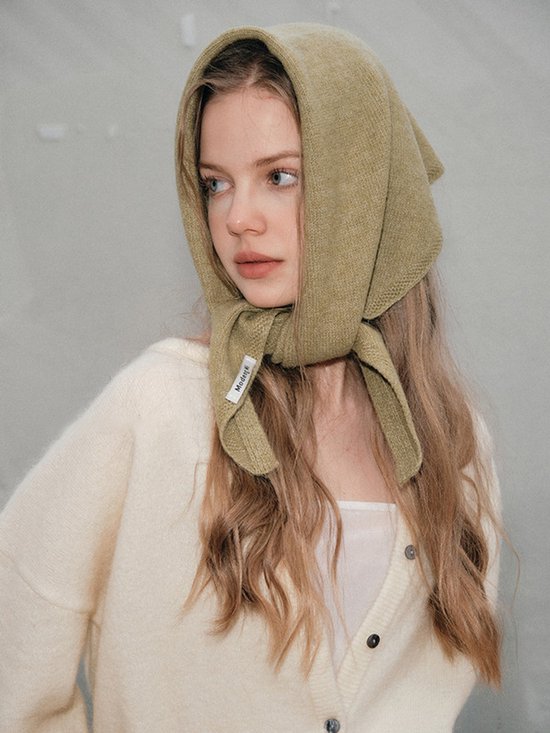 Triangular Knitted Scarf - Soft Acrylic Fabric - As a Scarf
