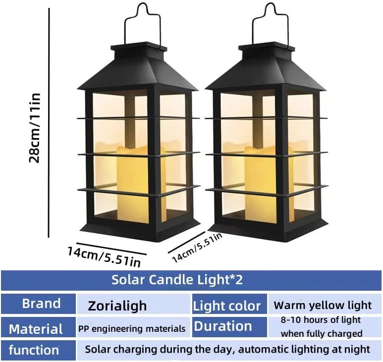 Waterproof outdoor solar lamp with candle flame effect