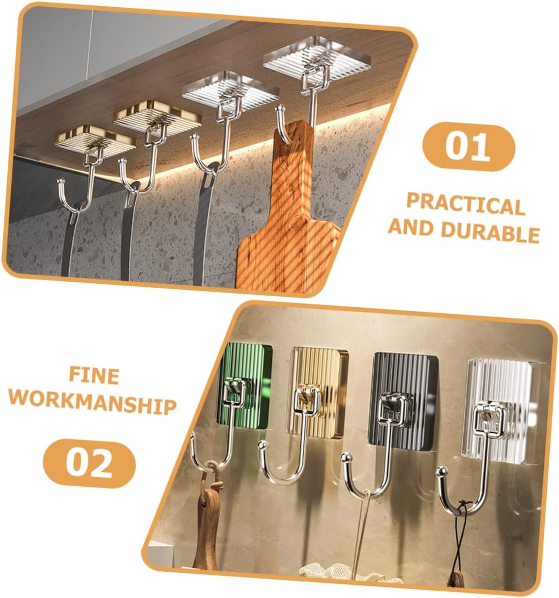 Self-adhesive Nail - nail-free kitchen and bathroom hooks - metal coat rack