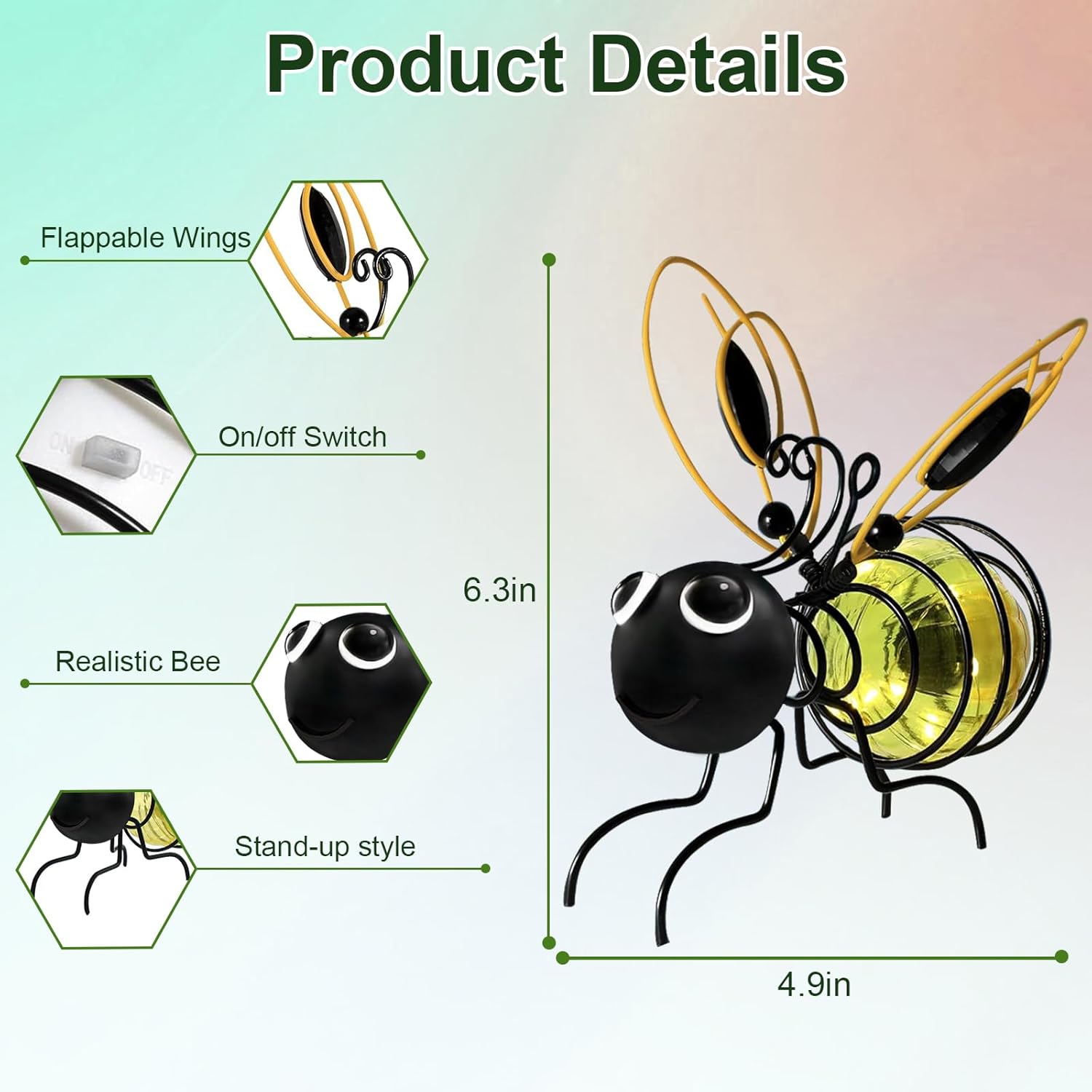 Hanging Bee Sun Garden Light Outdoor Decoration