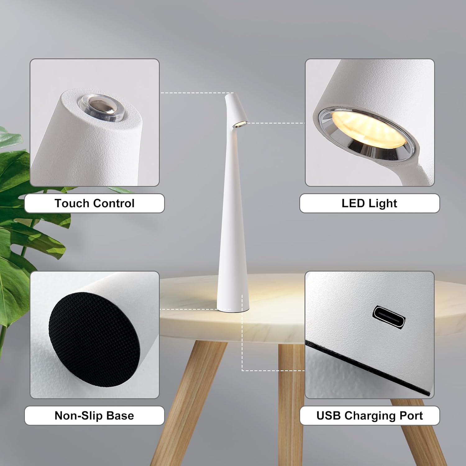 Portable LED Table Lamp with Touch Sensor