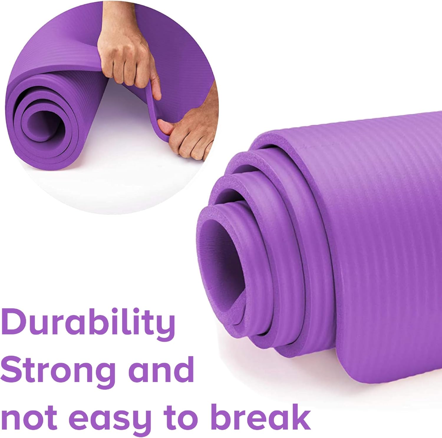 Yoga Mat - Unisex - Non-slip Thick Foam Fitness Exercise Mat - With Portable Strap - Lightweight Home Fitness Equipment - Suitable for Yoga
