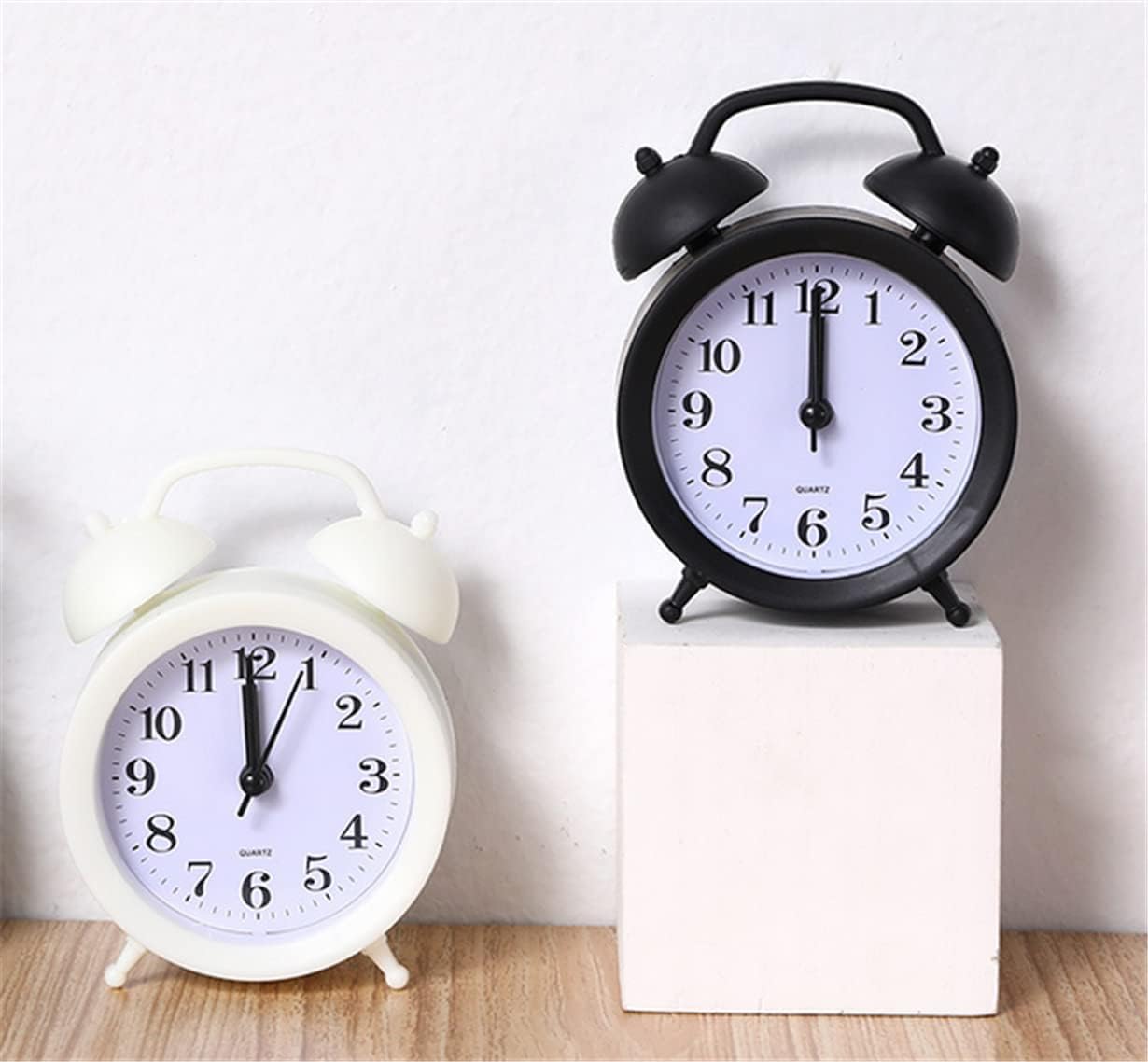 Children%27s Alarm Clock-Children%27s Alarm Clock-Children%27s Twin Bells-Cute Battery-Powered-Analog Mini Round Bedside Alarm Clock-Children%27s Gift Children%27s Student Alarm Clock Home Decor (Blue)