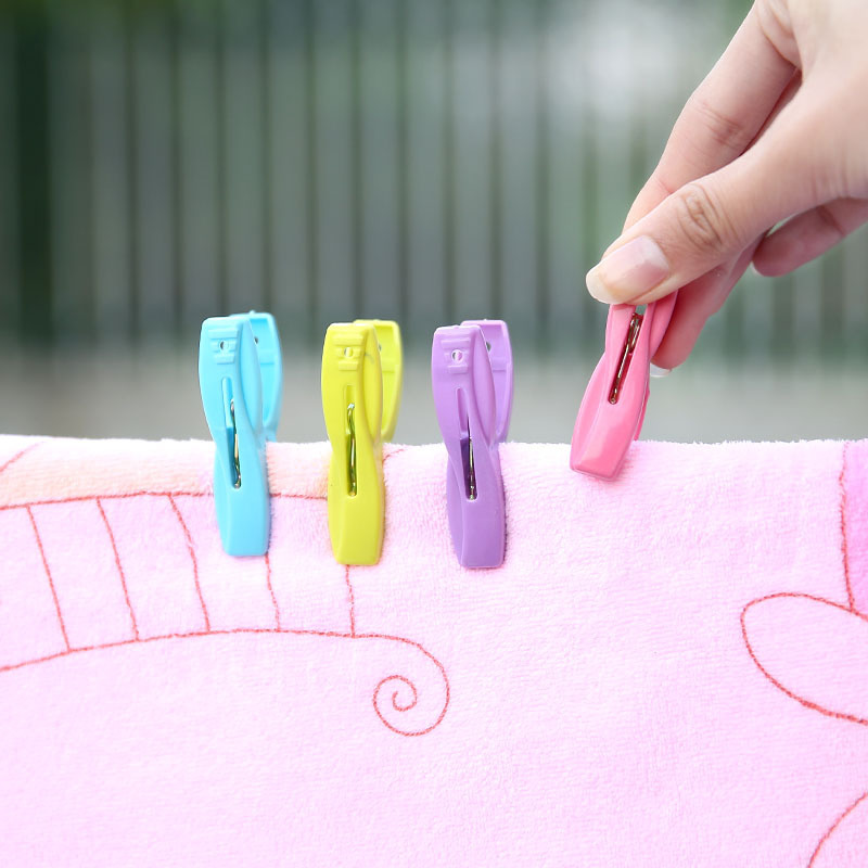 Clothes pegs - Windproof plastic clothes pegs for outdoor use with storage basket - Suitable for sheets