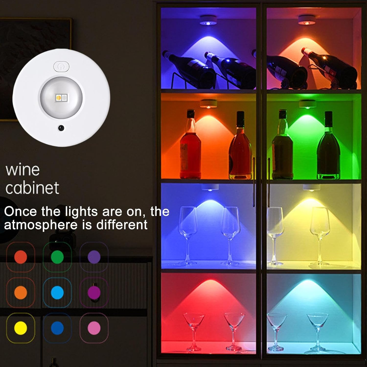 LED Cabinet Light - Rechargeable Bar Lamp with Dimmer and Remote Control - 500mAh USB Dimmable Recessed Light - Suitable for Kitchen