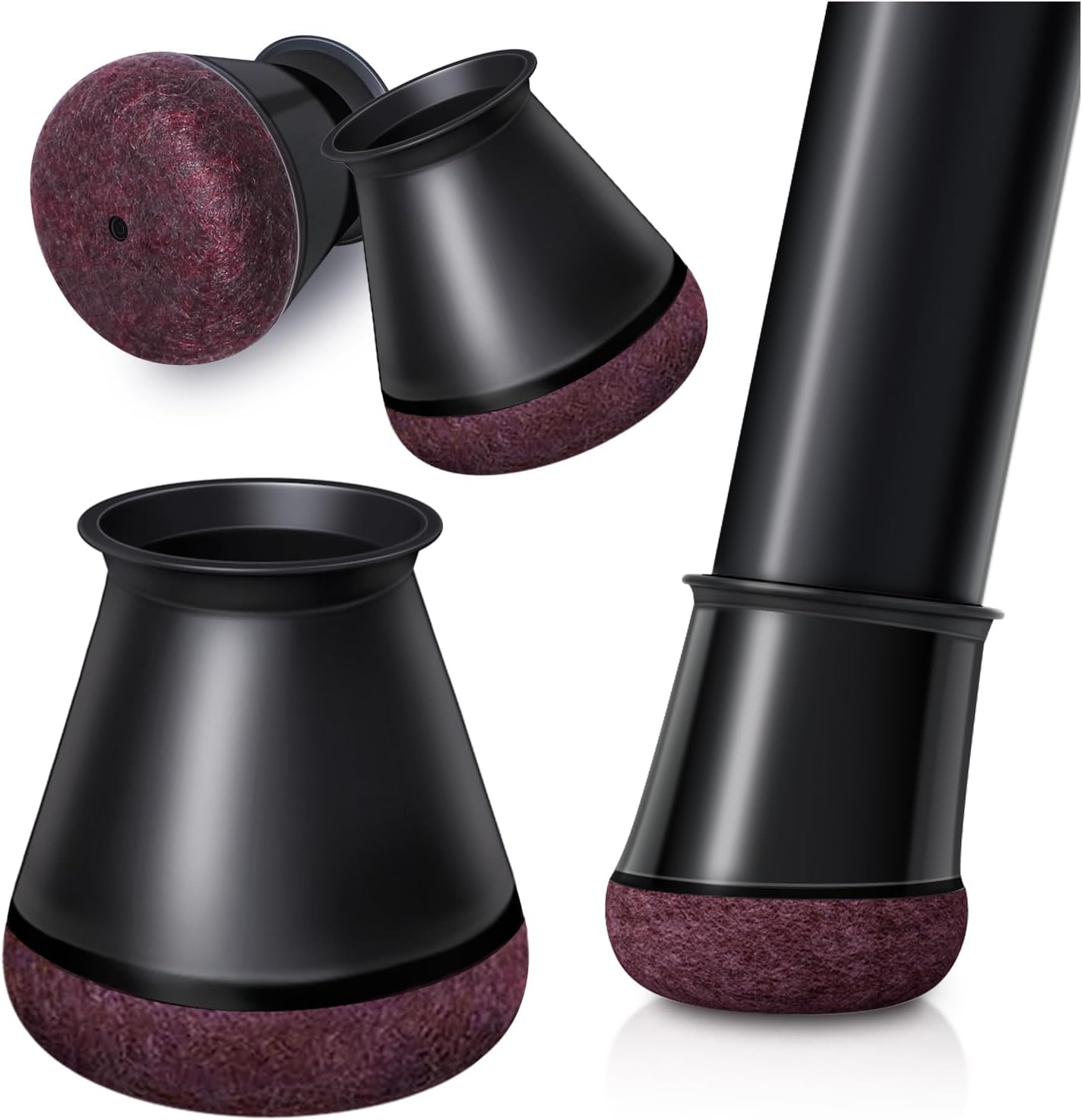 Black Chair Leg Caps - Set of 24 - Size M - Silicone Floor Protectors - Against Scratches and Noise Black Chair Leg Caps - Set of 24 - Size M - Silicone Floor Protectors - Against Scratches and Noise
