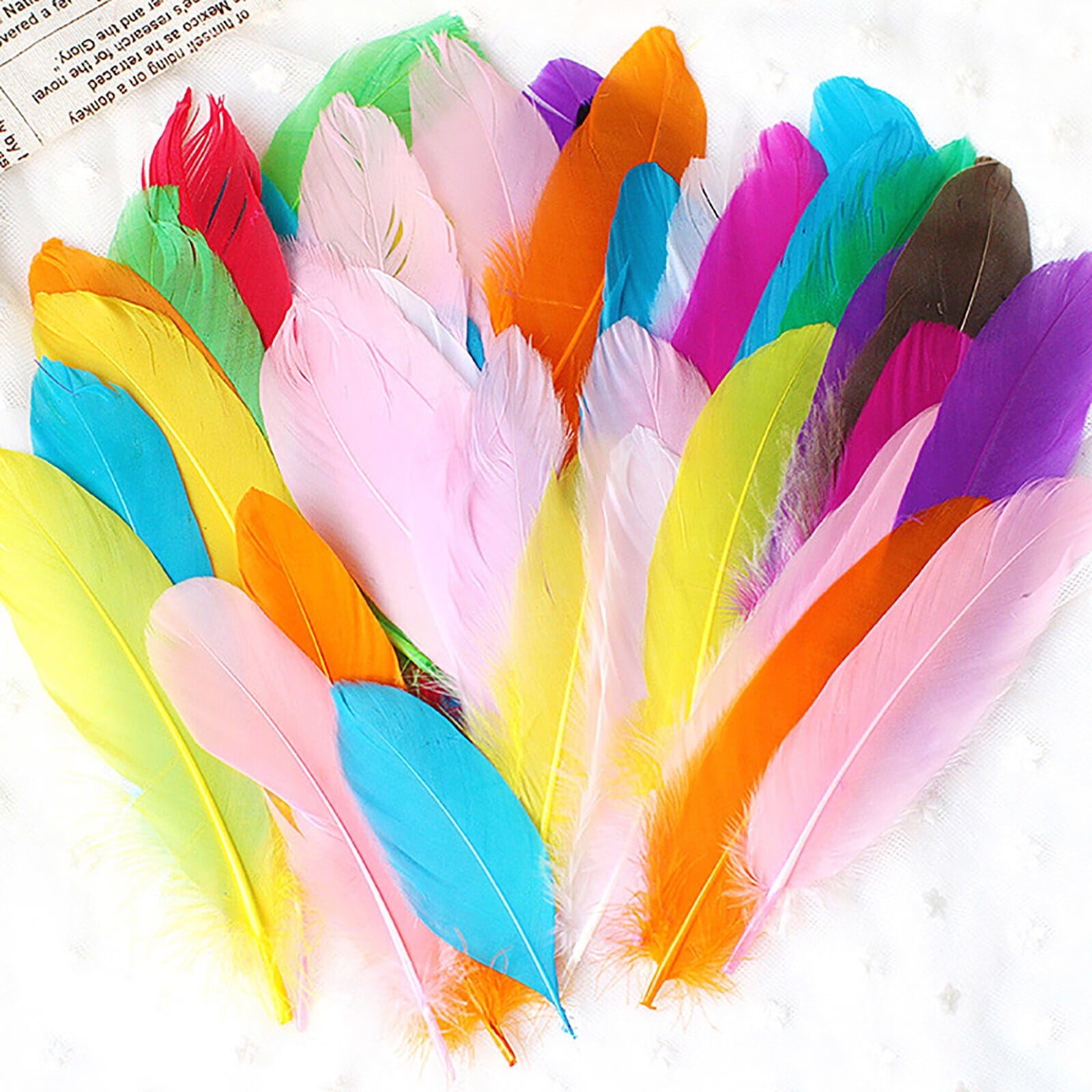 Coopserbil DIY Natural Colourful Craft Feathers (50 Count) One Size Colourful