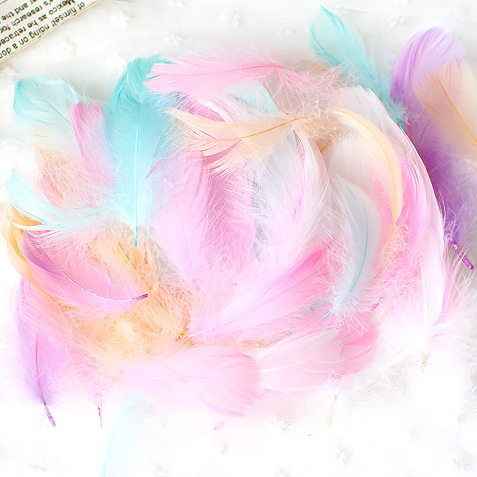 Coopserbil DIY Natural Colourful Craft Feathers (50 Count) 5.0-15.0 cm Natural Colourful