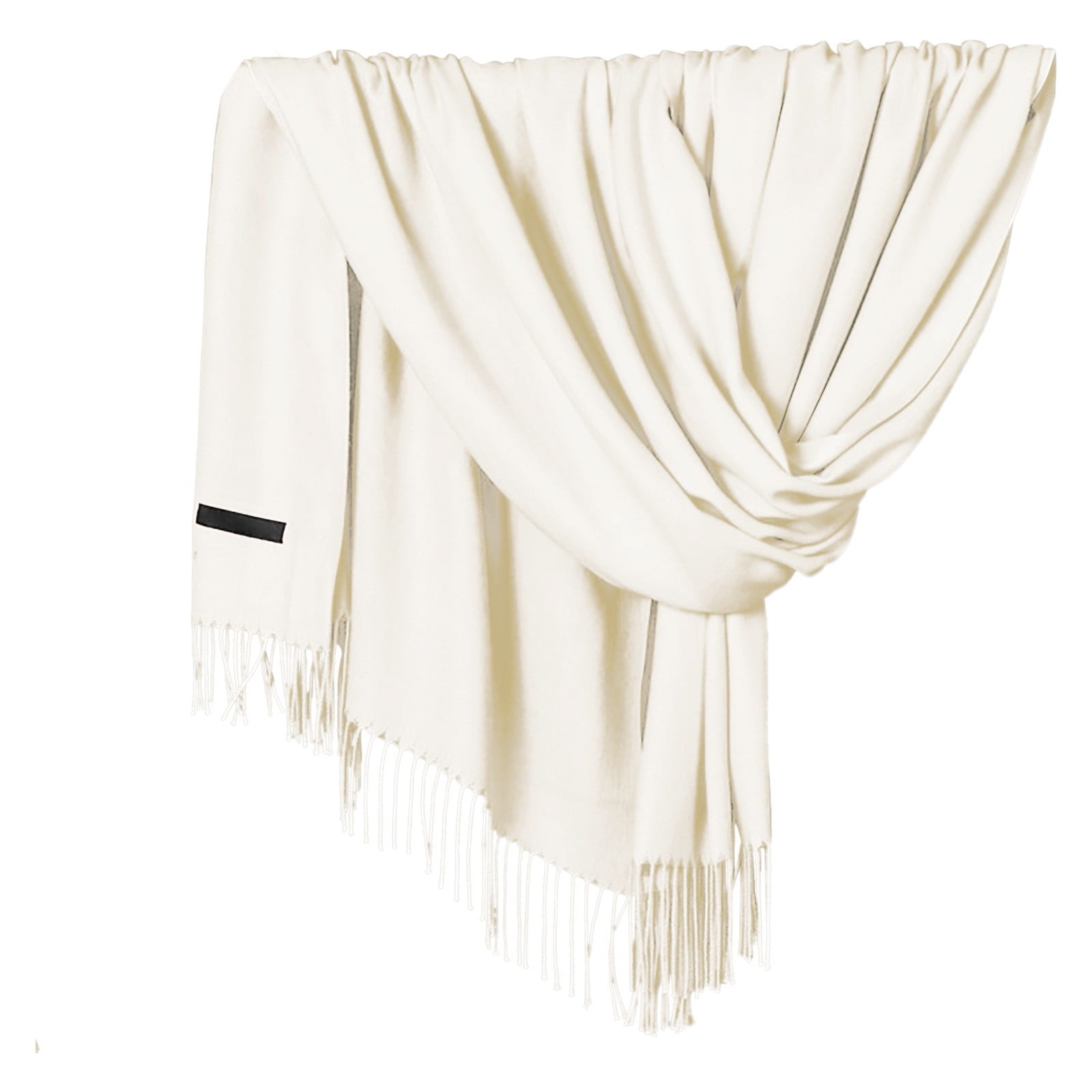 Delayuji Pashmina Scarf for Women Scarf for Women Women Pashmina Scarf Soft Solid Plain Shawl Wrap Fashion Warm Neck with Fringes A Red A White