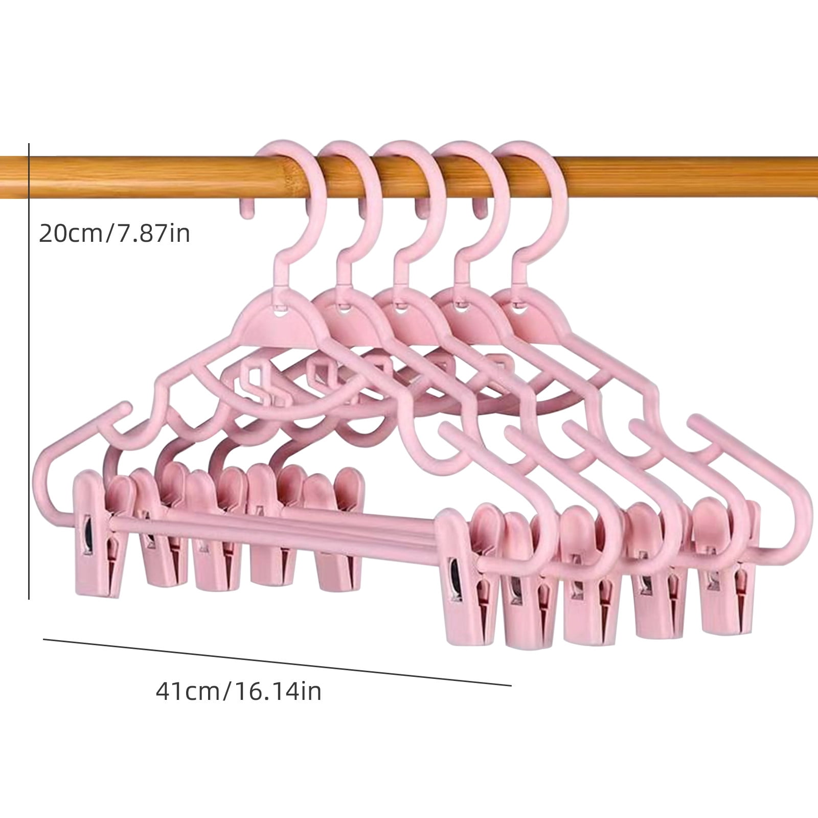 JSCDRPDWL Plastic Pants Hangers with Clips 5 Pack Heavy Duty Skirt Hangers Swivel Hook and Notches Space Saving Acrylic Clip Hangers for Pants Suitable for All Clothing White