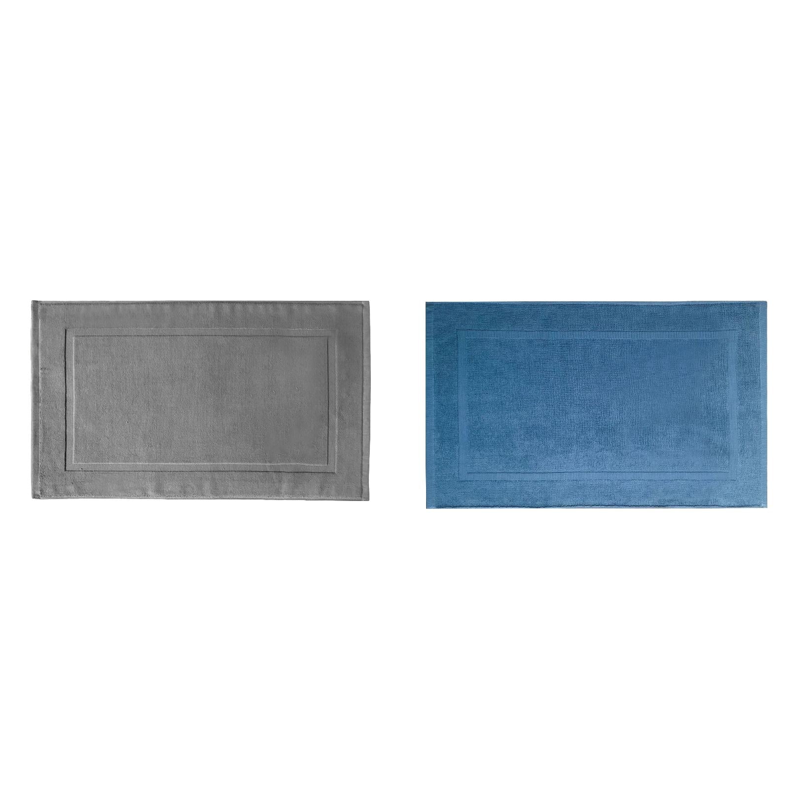 2PCS White Cotton Classic Rug Bath Mats Absorbent Cotton Hotel Spa Shower Bathtub Mats [Not A Bathroom Rug] Machine Washable Shower Bathroom Floor Towel A 1PCS & C 1PCS