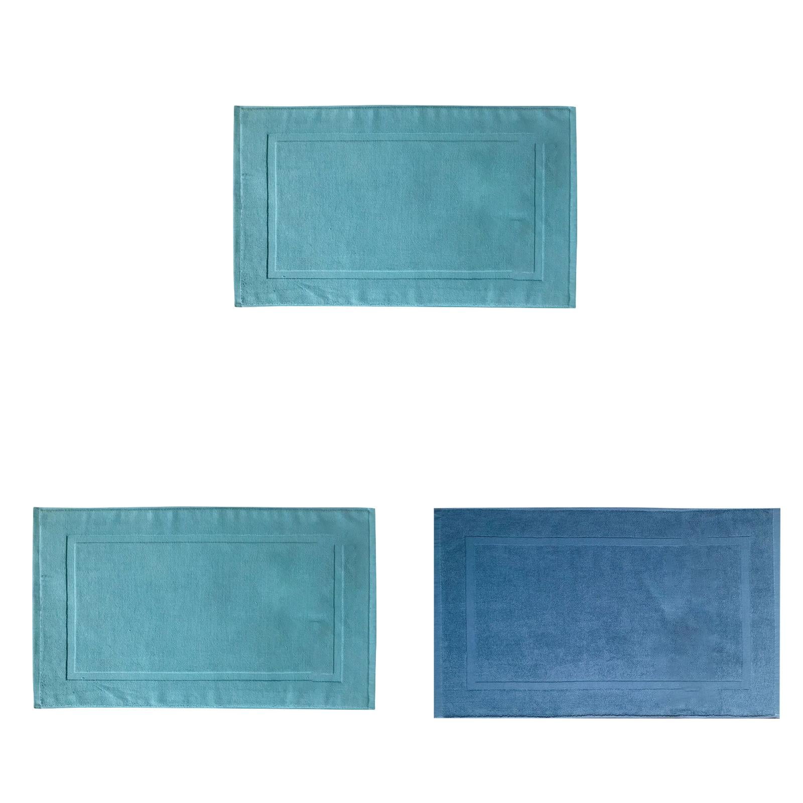 2PCS White Cotton Classic Rug Bath Mats Absorbent Cotton Hotel Spa Shower Bathtub Mats [Not A Bathroom Rug] Machine Washable Shower Bathroom Floor Towel B 2PCS & C 1PCS