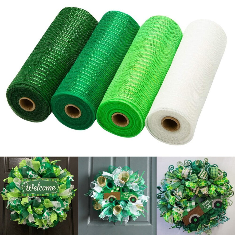 Clearance 4 Rolls Poly Burlap Deco Mesh 10 Inch Wide Decorative Ribbon Wrapping Home Door Wreath Decoration DIY Crafts Making Clearance 4 Rolls Poly Burlap Deco Mesh 10 Inch Wide Decorative Ribbon Wrapping Home Door Wreath Decoration DIY Crafts Making