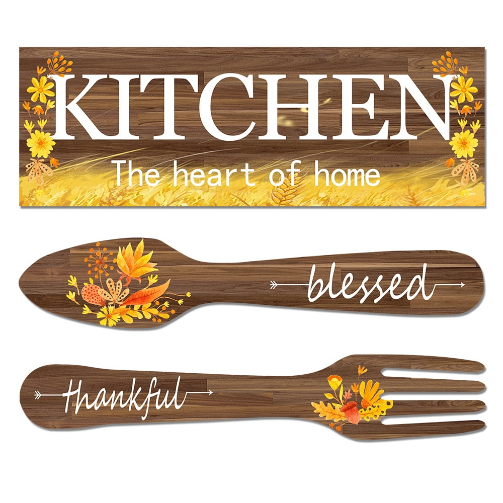 3 Pieces Sunflower Kitchen Decor Spring Decorations Blessed Thankful Wooden Hanging Sign Sunflower Gifts Wall Art Decor Farmhouse Summer Home Decor for Kitchen Brown 3 Pieces Sunflower Kitchen Decor Spring Decorations Blessed Thankful Wooden Hanging Sign Sunflower Gifts Wall Art Decor Farmhouse Summer Home Decor for Kitchen Brown