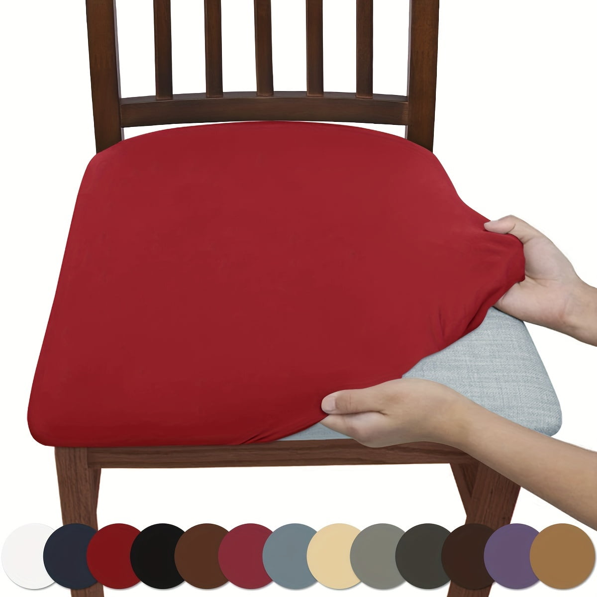 4pcs/6pcs Solid Color Brushed High Elastic Chair Cover 4pcs/6pcs Solid Color Brushed High Elastic Chair Cover