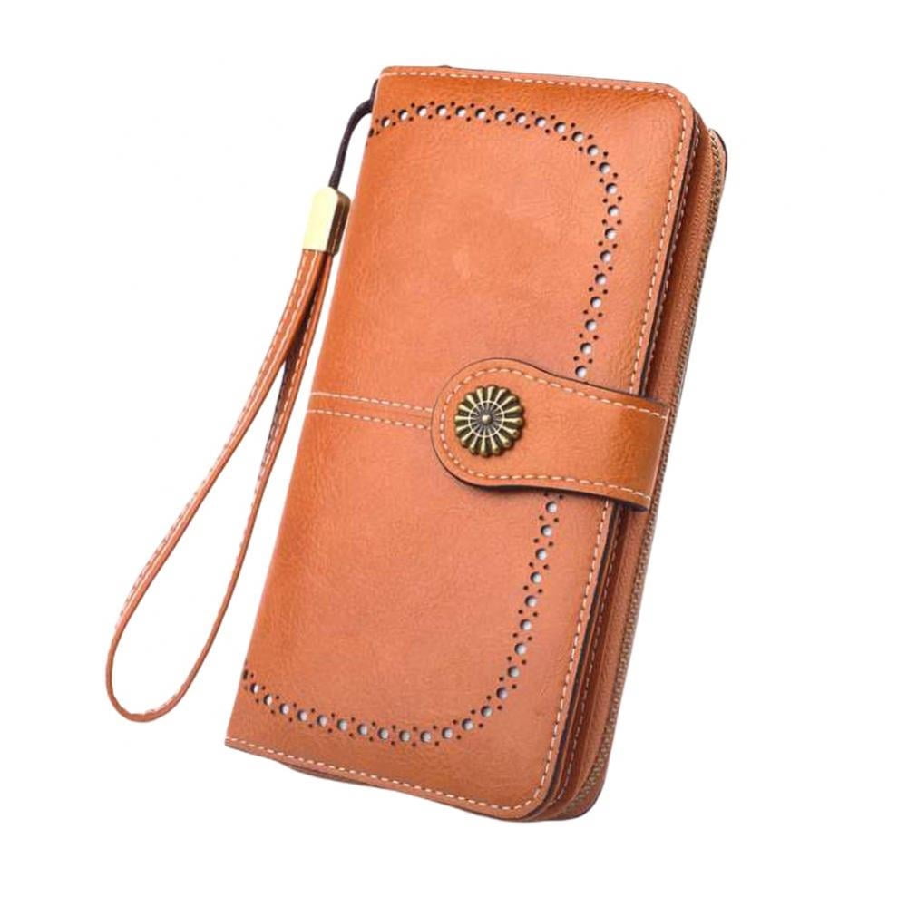 Ardorlove Wristlet Women's Elegant Clutch Wallet, Black Brown