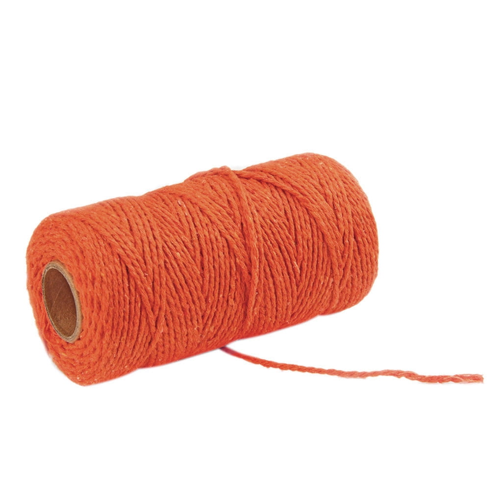 Danhjin 100m Long/100Yard Pure Cotton Twisted Cord Rope Crafts Macrame Artisan String - on Clearance Orange