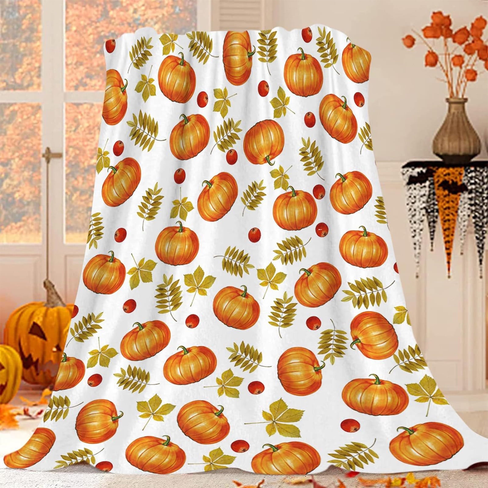 Xuniizn Fall Throw Blanket Breathable Fleece Blanket
