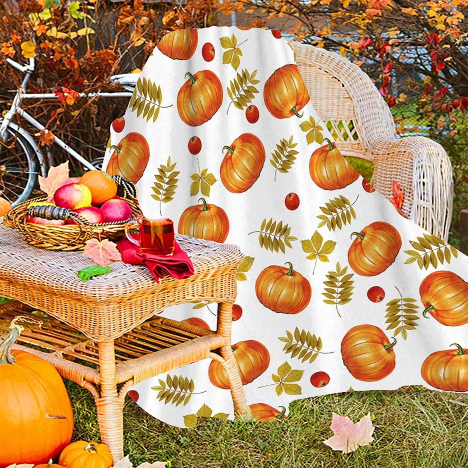 Xuniizn Fall Throw Blanket Breathable Fleece Blanket