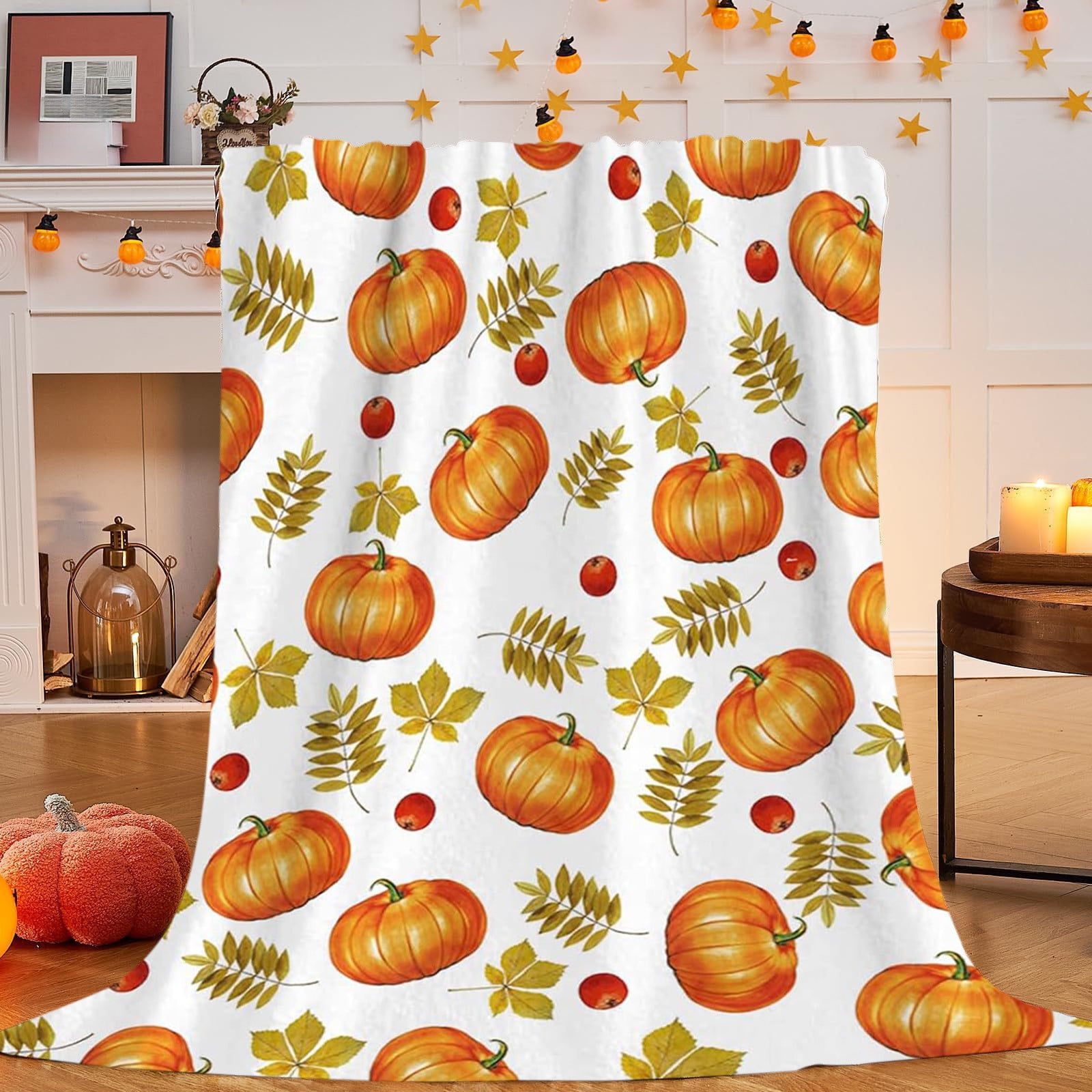 Xuniizn Fall Throw Blanket Breathable Fleece Blanket