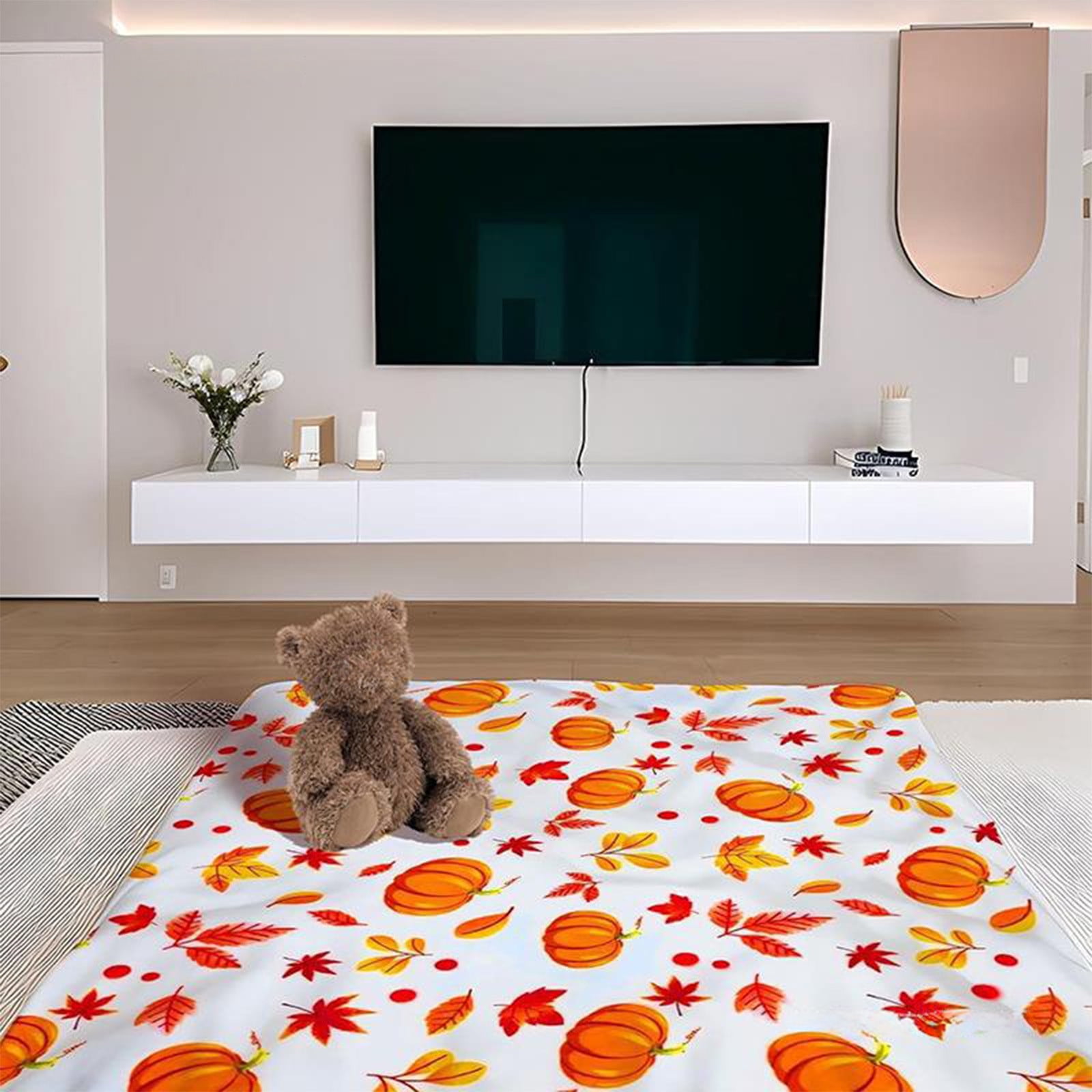 Xuniizn Fall Throw Blanket Breathable Fleece Blanket