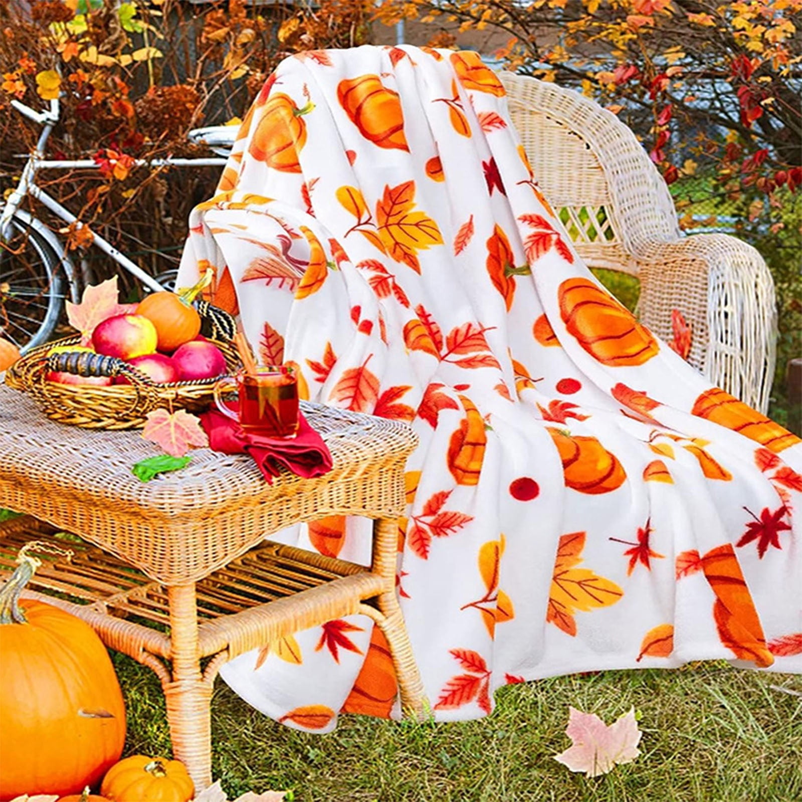 Xuniizn Fall Throw Blanket Breathable Fleece Blanket