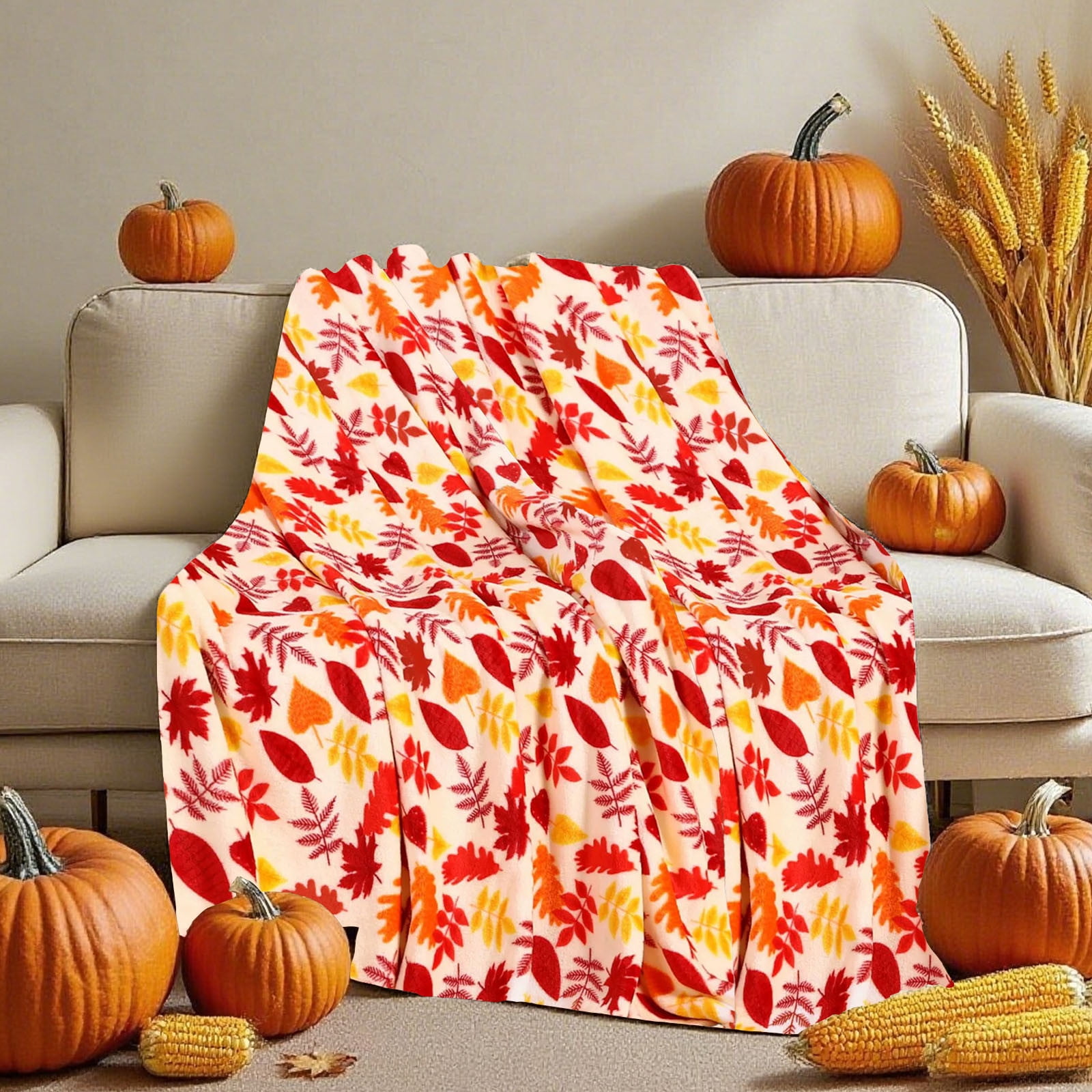 Xuniizn Fall Throw Blanket Breathable Fleece Blanket