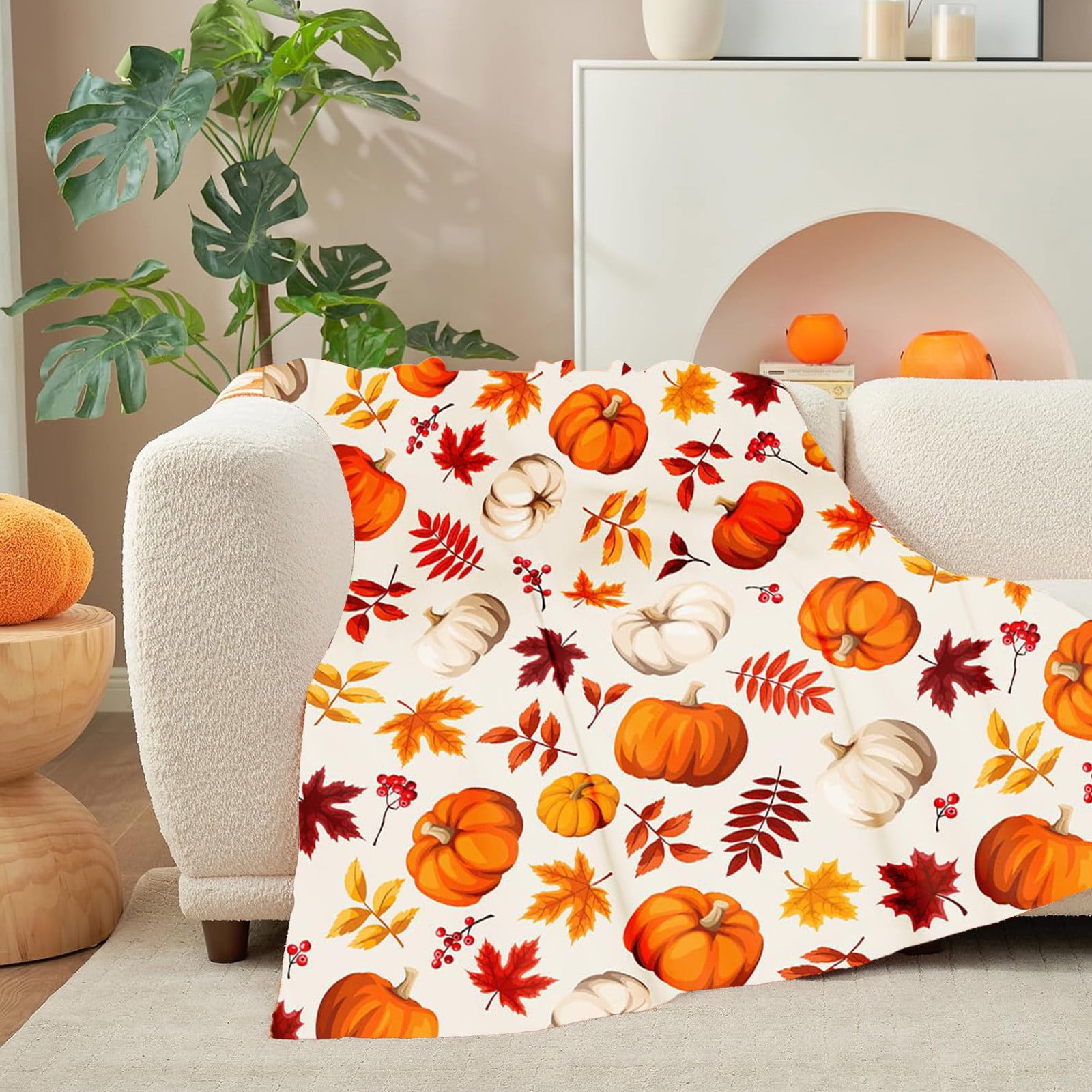 Xuniizn Fall Throw Blanket Breathable Fleece Blanket