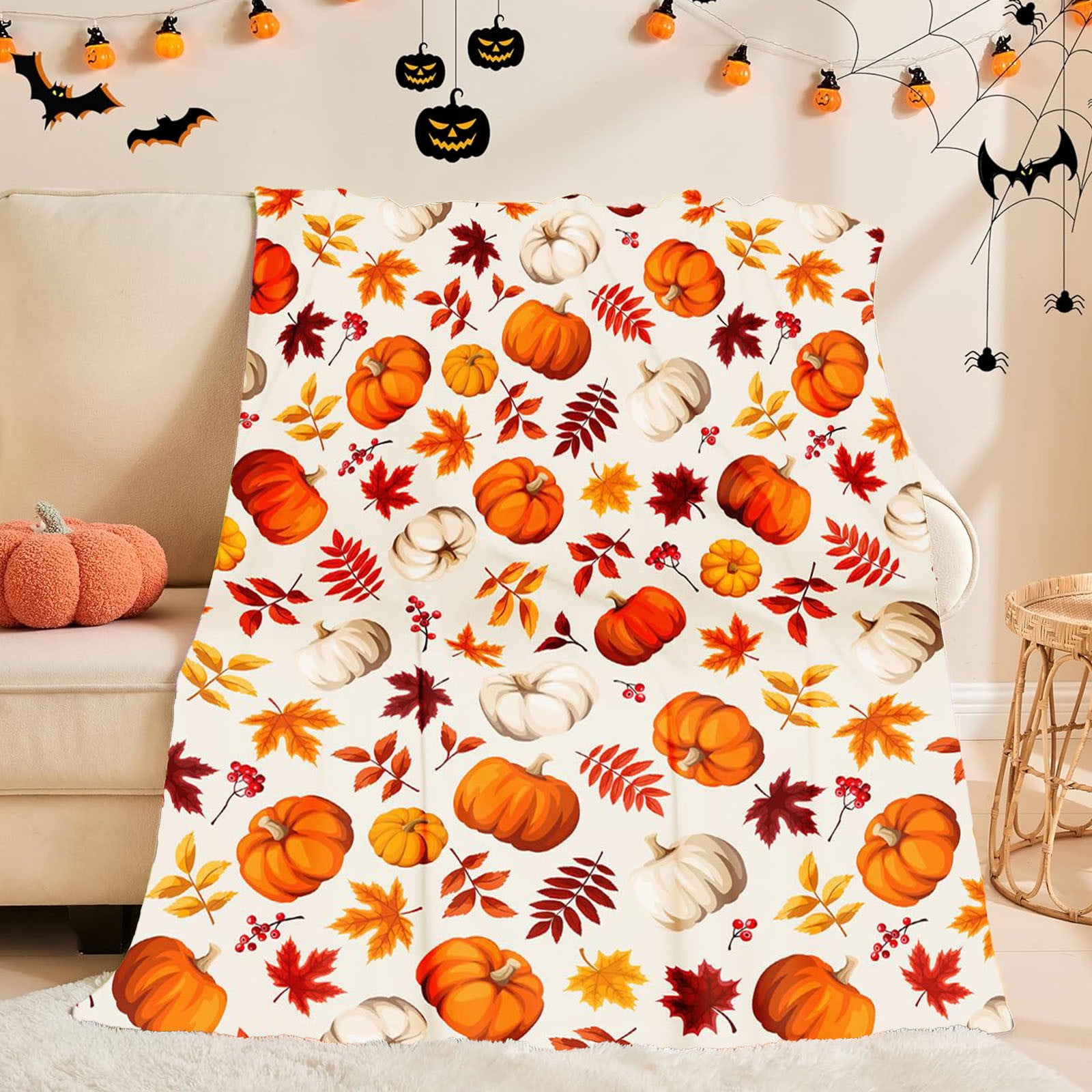 Xuniizn Fall Throw Blanket Breathable Fleece Blanket