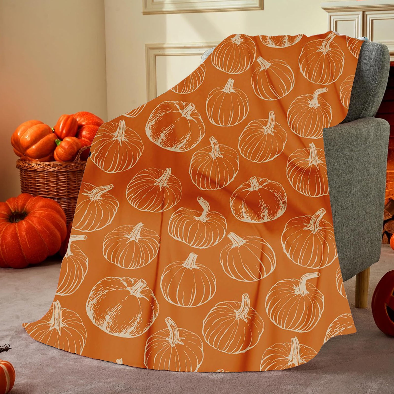 Xuniizn Fall Throw Blanket Breathable Fleece Blanket