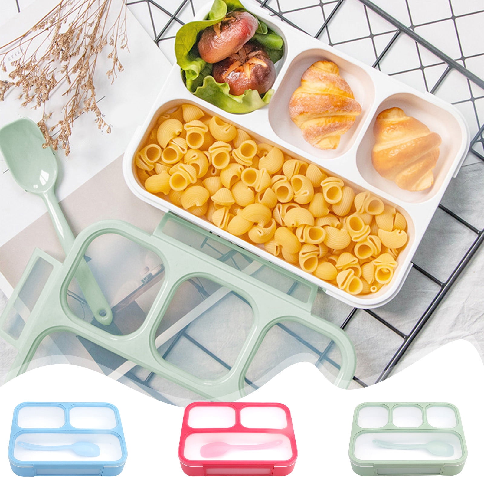 Xuniizn Bento Box Adult Lunch Box, Containers for Adults Men Women, Lunchable Food Container with Utensils, Sauce Jar, Muffin Liners, Microwave & Dishwasher Safe Green#4