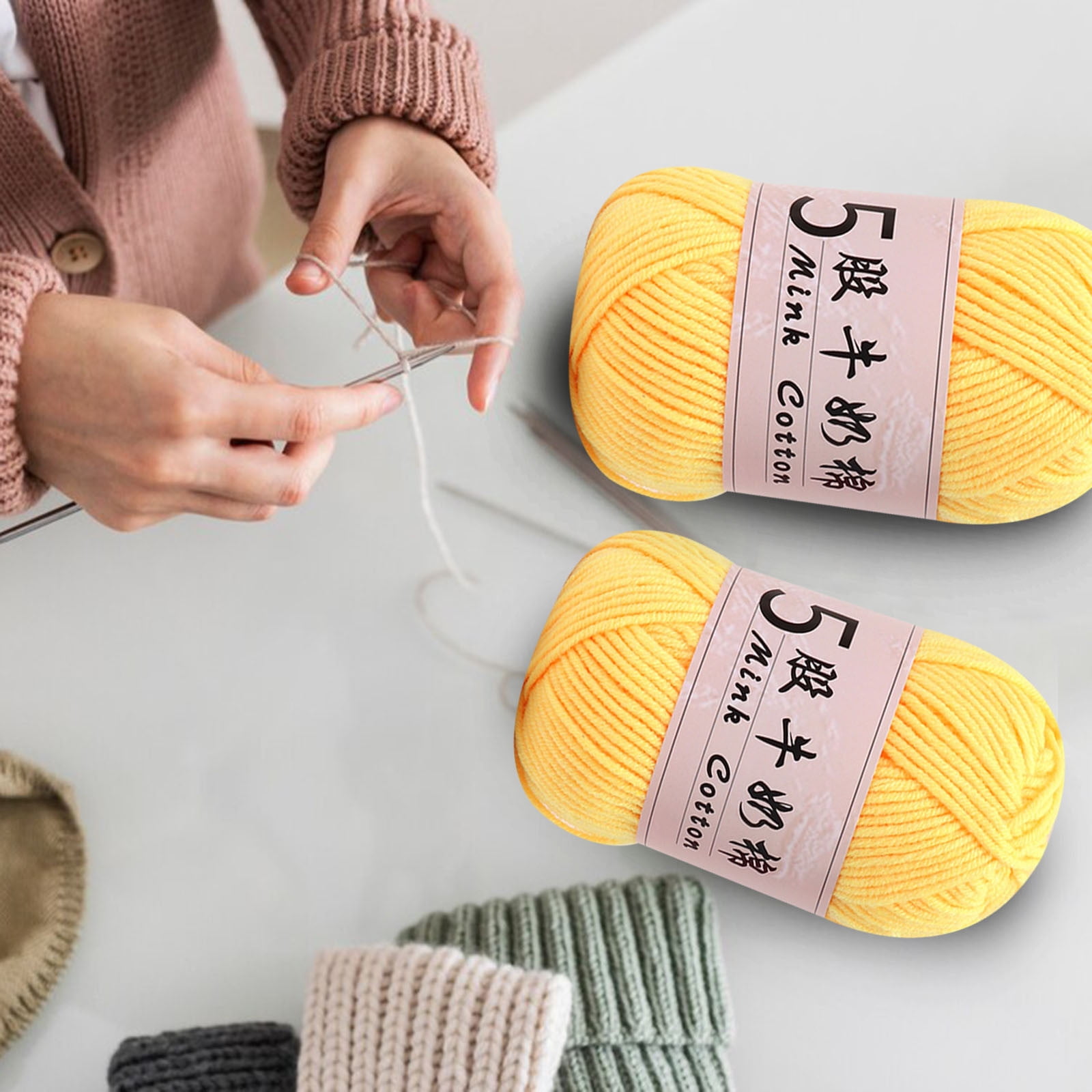 Cotton Yarn Soft Cotton Yarn for Crocheting and Knitting, 1.76 oz/50g Multicolor Crochet yarn for Crafts Home Decorations DIY Toys Knit Clothes Yarn, ( 356 Yard) P