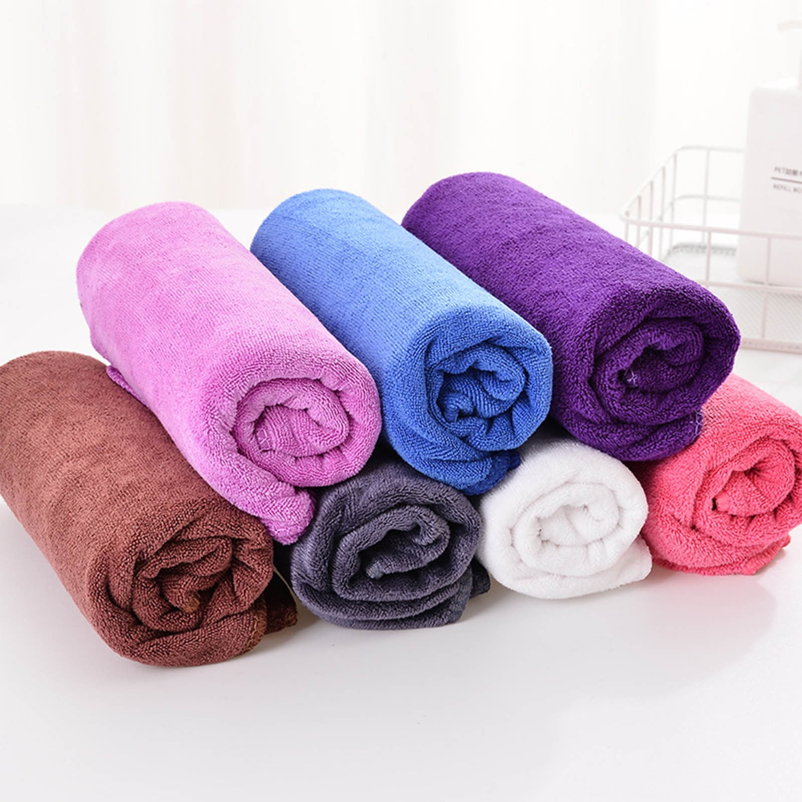 PALIFEUR Microfiber Towel 29.5x13.8", 2 PACK Soft Lightweight Bath Towels Quick-Drying Towels Highly Absorbent Wash Cloths, Towels for Bathroom, Body, Gym, Shower, Hotel(White) A_#Blue【2pcs】