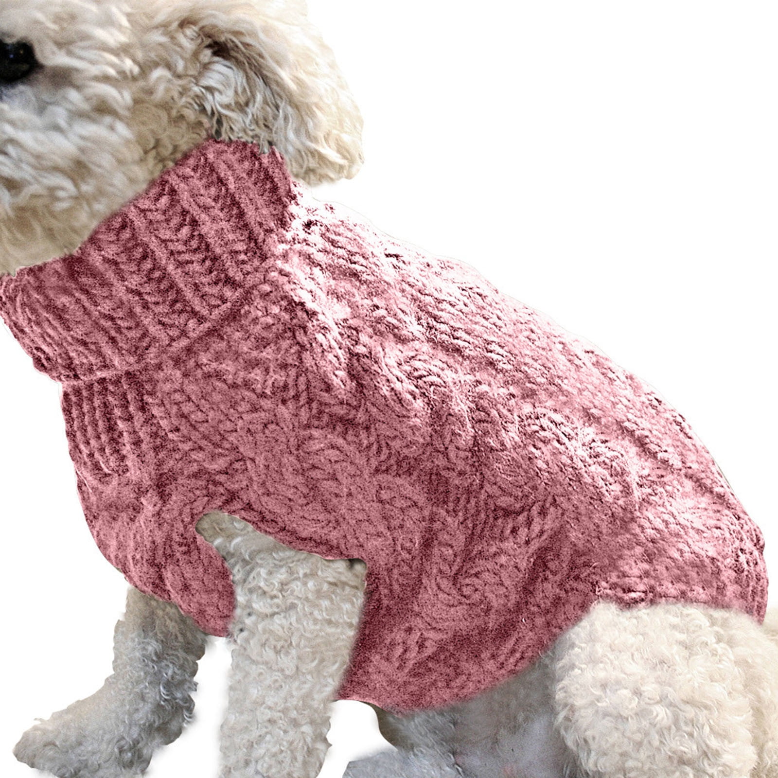 Xuniizn Dog Sweater for Small Medium Dogs, Warm Comfortable Winter Pet Clothes, Cute Knitted Sleeveless Pet Sweaters for Puppies, Cats, Dog Apparel & Accessories L Hot Pink