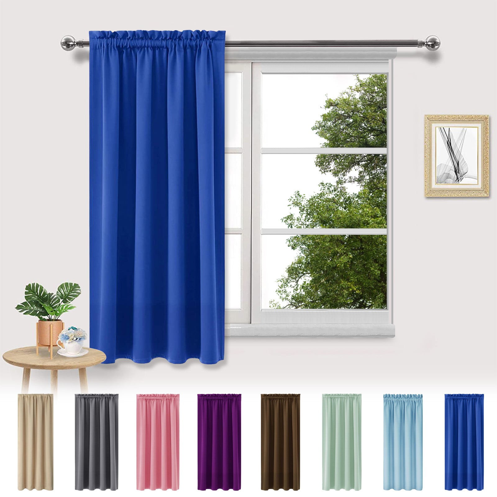 Xuniizn Blackout Curtains for Bedroom Thermal Insulated - 100%Polyester Black Out Curtains 2 Panels Set Room Darkening Window Curtains for Living Room, Light Blue CTN-BG
